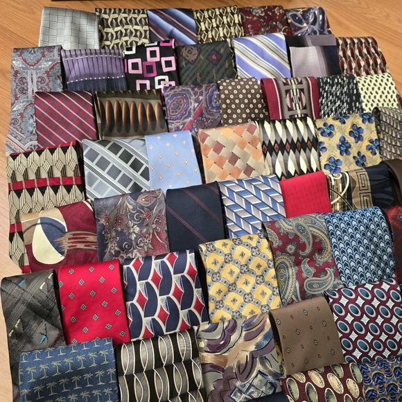 VTG Men's Necktie Lot 50+‎ Mixed Modern 70s Retro Skinny Wide Silk Italy USA